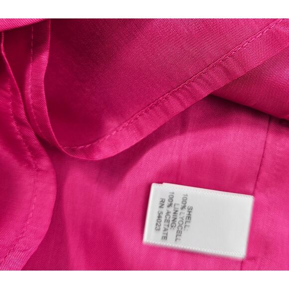 NWT banana republic 2P 2 PETITE fuchsia 100 % Lyocell halter satin dress formal - Picture 3 of 8